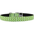 Unconditional Love 0.75 in. Chevrons Nylon Dog Collar with Classic Buckle, Lime Green - Size 12 UN2453408
